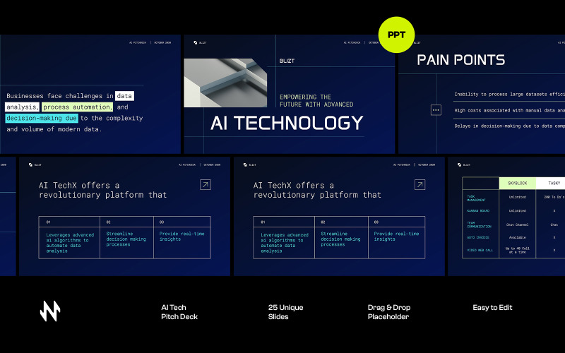 AI Company Pitch Deck PowerPoint