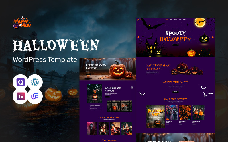 Happywen – Thème WordPress Elementor pour Halloween