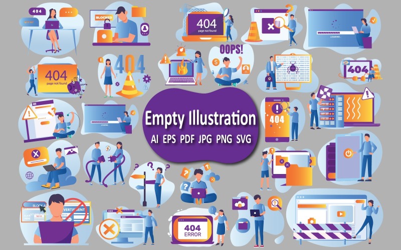 Empty web page Illustrations Collection.