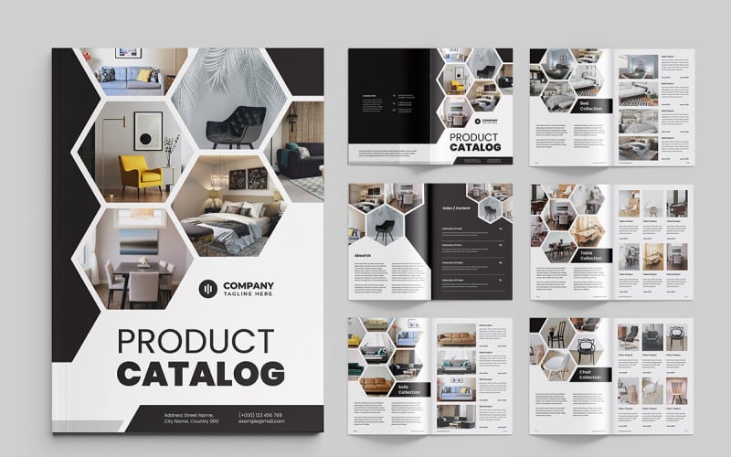 Furniture product catalog layout design product catalog template