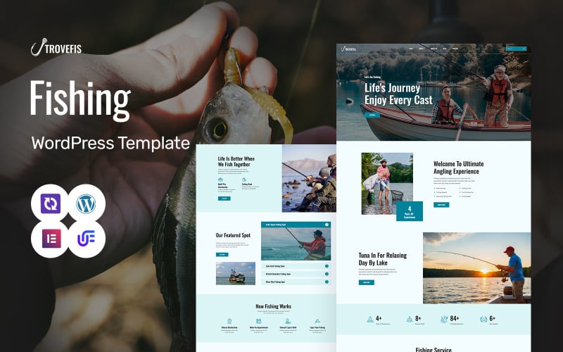 TroveFish - Tema Elementor de WordPress para club de pesca y caza