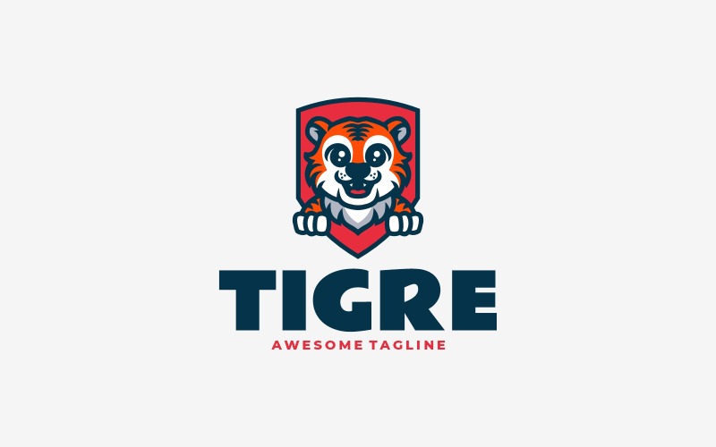 Logo de dessin animé de mascotte de tigre 3