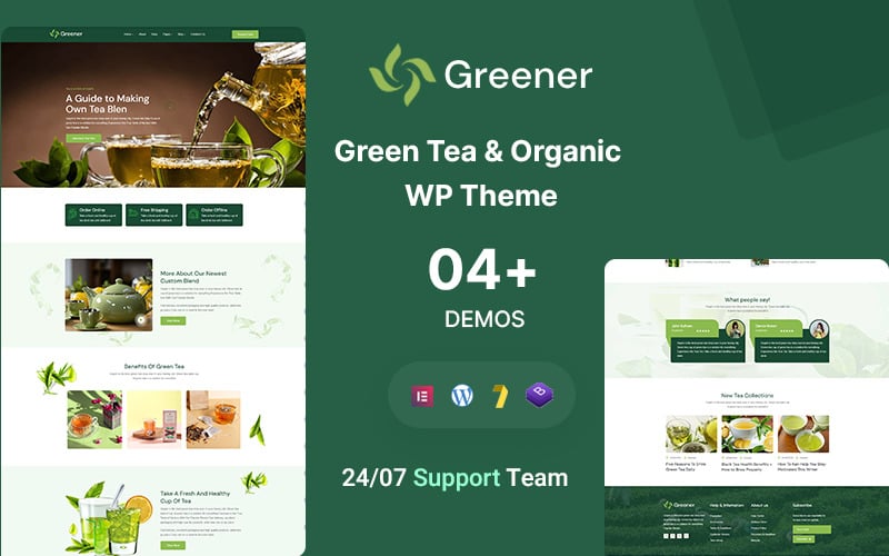 Greener – 绿茶和有机公司 WordPress 主题