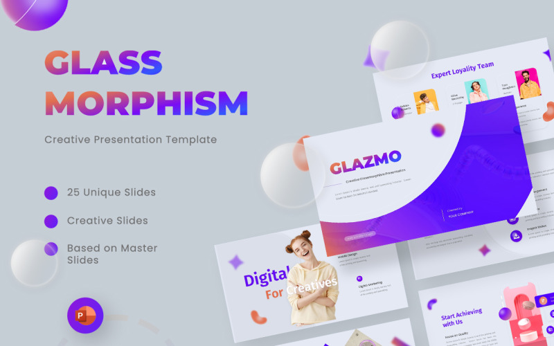 Modèle PowerPoint de morphisme créatif du verre Glazmo