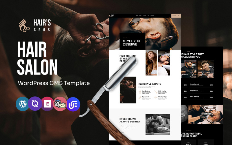 Hairs - Mehrzweck-WordPress-Elementor-Theme für Friseursalons