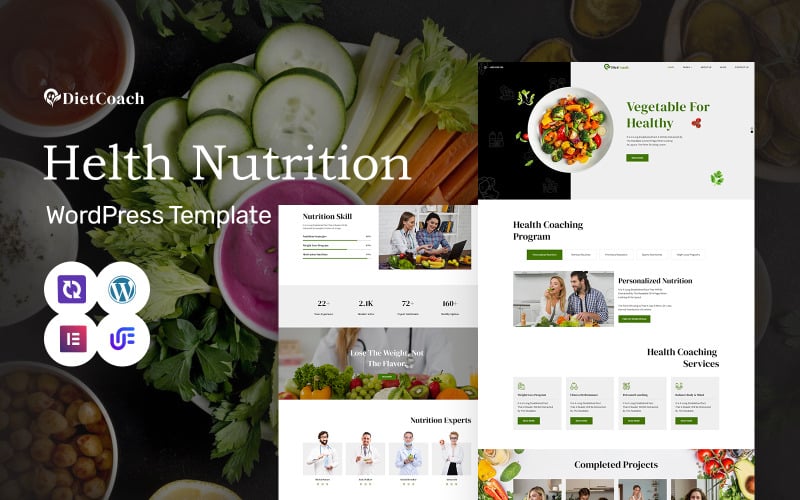 Diet Coach - Tema Elementor de WordPress para dietistas y nutricionistas