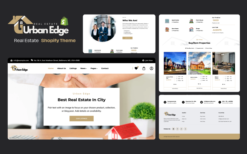 Urban Edge – тема Shopify для нерухомості