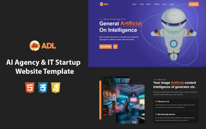 ADL - AI Agency & IT创业公司网站模板