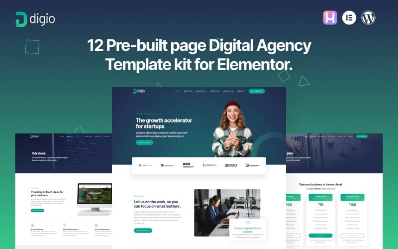 Digio - Premium Digital Agency Elementor-sjabloonkit