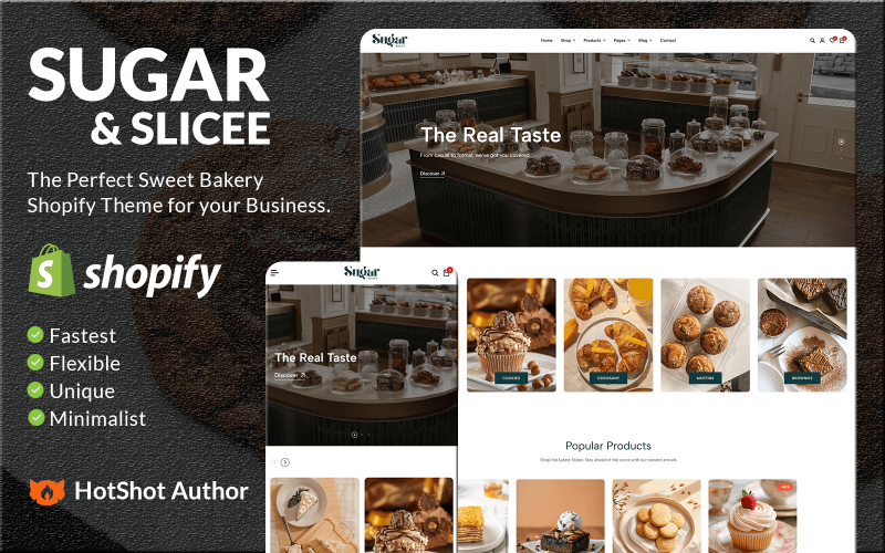 Sugar & Slicee - Thème Shopify pour boulangerie sucrée