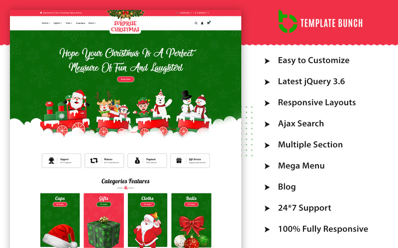 Surprise Christmas — адаптивна тема Shopify для електронної комерції