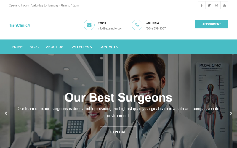 Téma WordPress TishClinic4 - Medical Clinic