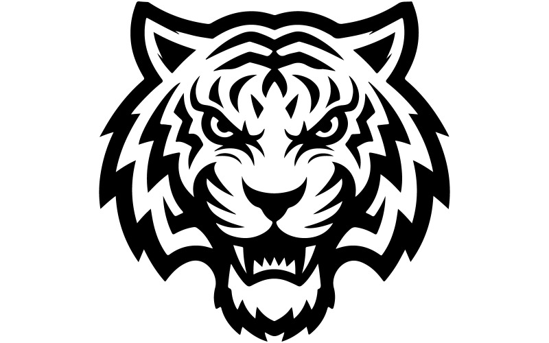 Illustration d'une tête de tigre blanc