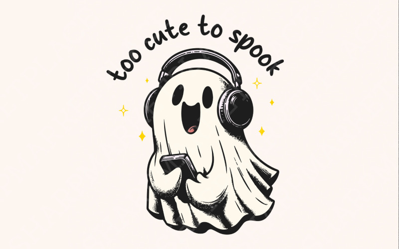 Te schattig om te laten schrikken PNG, schattige spoken, Halloween spook PNG, Halloween PNG, schattige spook PNG, griezelig