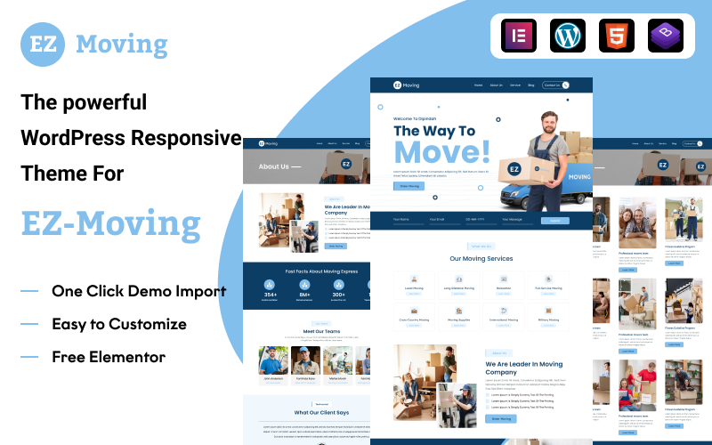 EZ Moving: un tema WordPress robusto per far crescere la tua attività di trasloco con Elementor