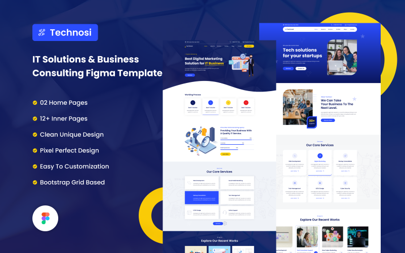 Technosi - Soluções de TI e Consultoria Empresarial Figma Template