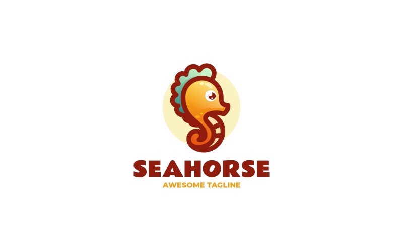 Seahorse Simple Mascot Logo 2