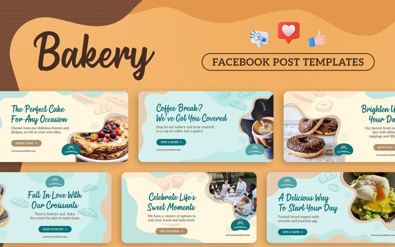 Bakery Shop Facebook Banner Templates