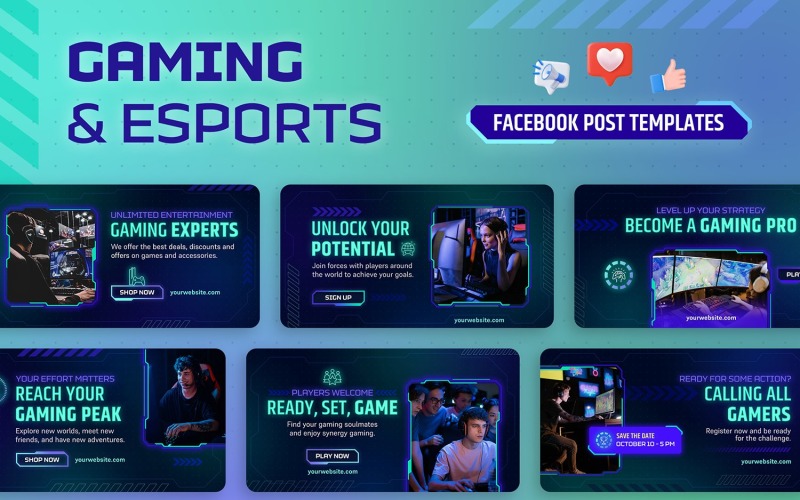 Gaming and eSports Facebook Banner Templates