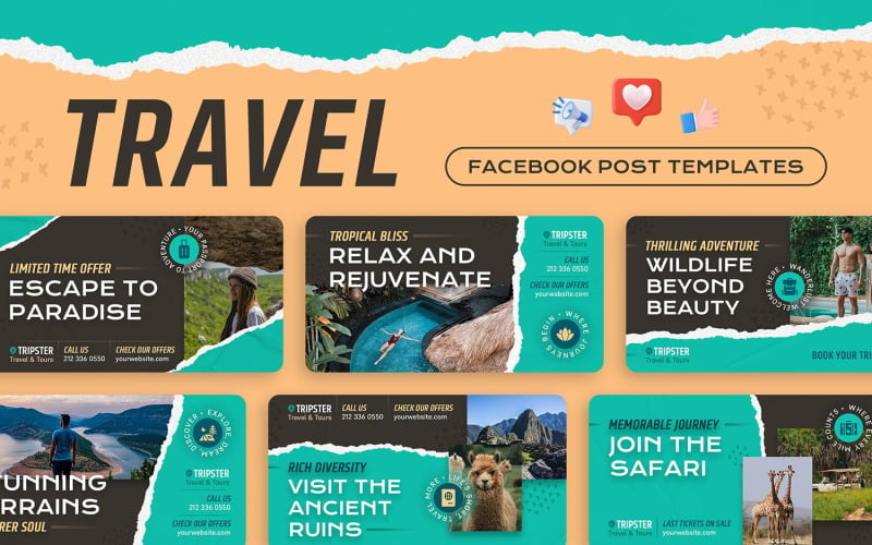 Travel Agency Facebook Banner Templates