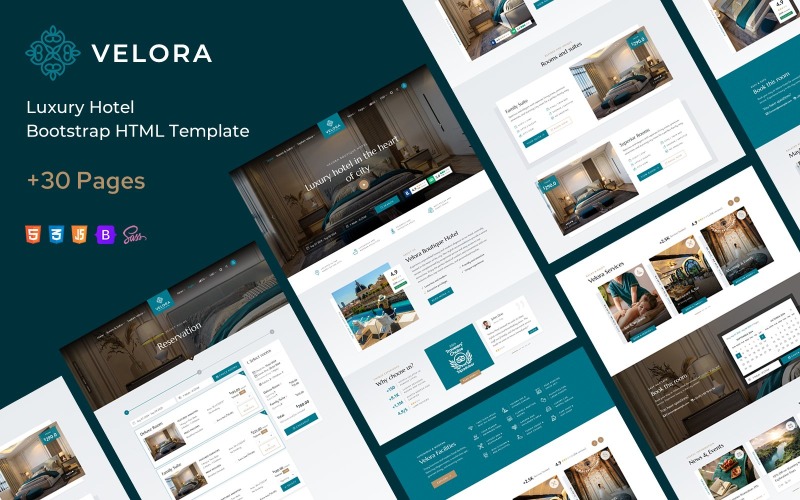 Velora - Lyxhotell Bootstrap HTML-mall