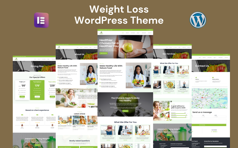 Thème WordPress pour la perte de poids avec Elementor