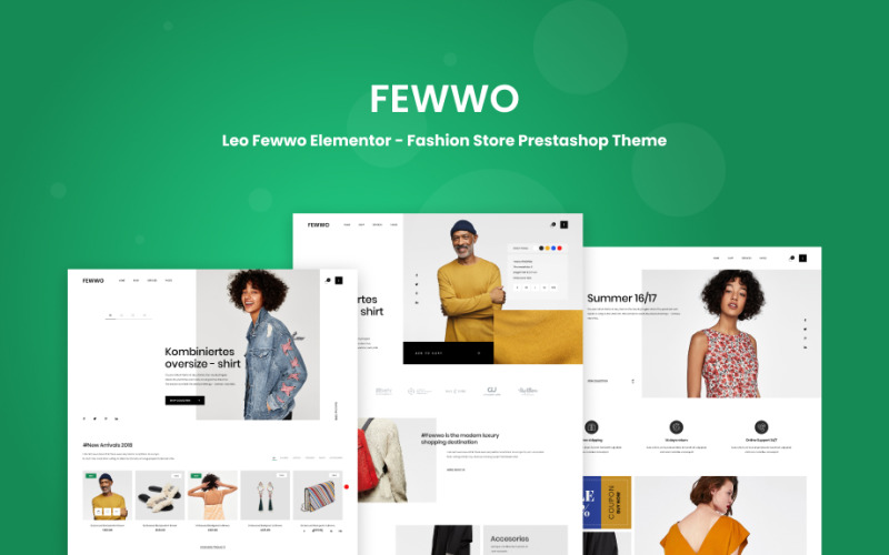 Leo Fewwo Elementor - Motyw Prestashop dla sklepu modowego