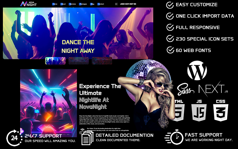 NovaNight - Nachtclub WordPress-thema