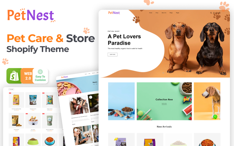 Petnest – Kisállatbolt és Pet Care Shopify téma