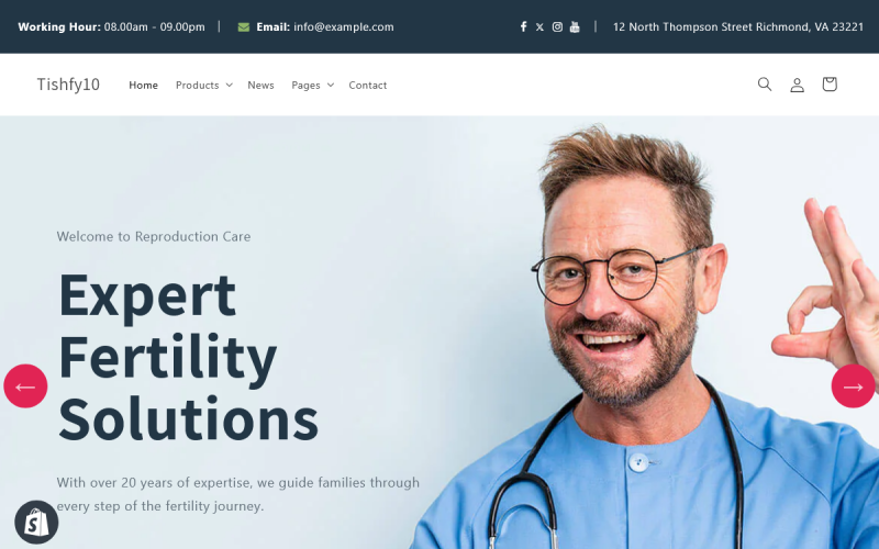 Tishfy10 -  Reproduction Clinic Shopify 2.0 Theme