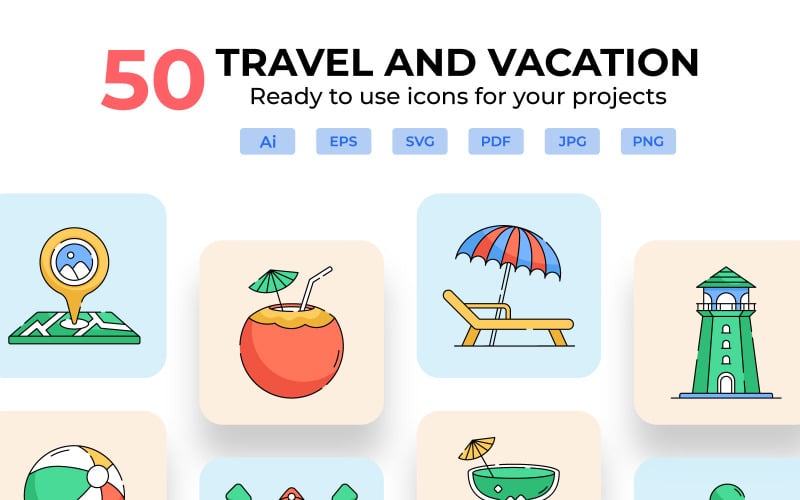 Travel and Vacation Vector Icons