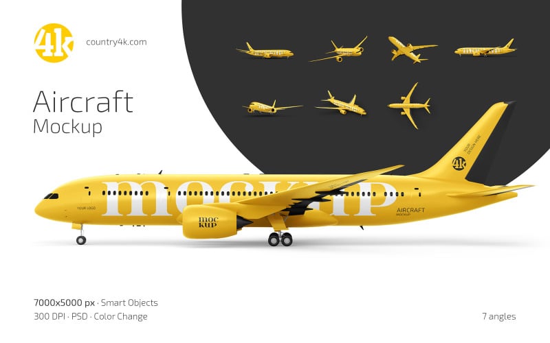 Aircraft Mockup PSD Template