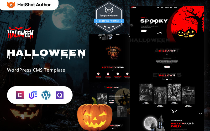 Haloween - Celebración de Halloween, festivales y desfiles Tema de WordPress Elementor