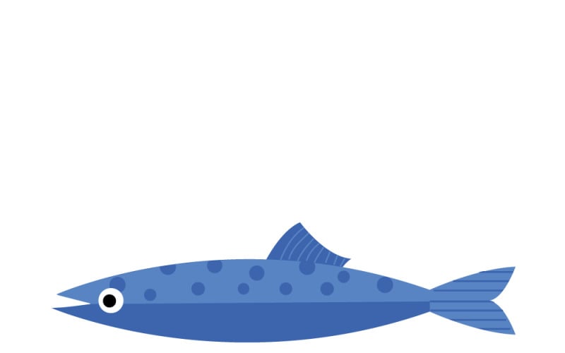 Sardine icon cartoon. Fish seafood.