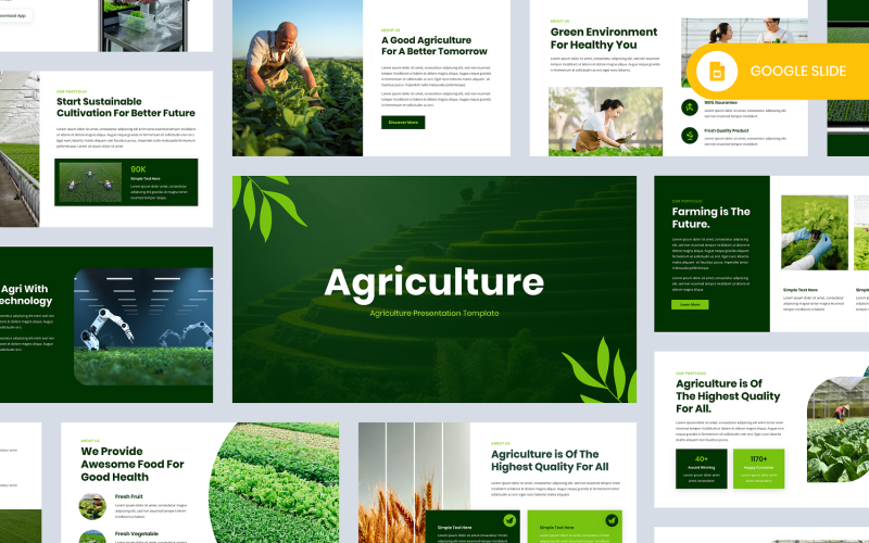 Modello di Google Slide per l'agricoltura verde