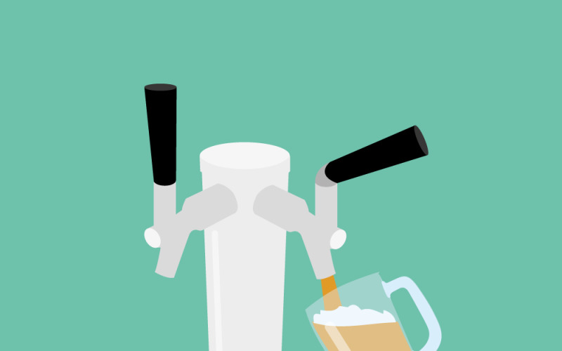 Beer tap icon, oktoberfest and alcohol