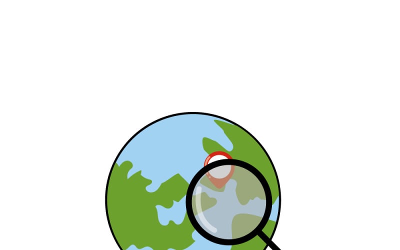 Ilustración del icono vectorial de búsqueda global.