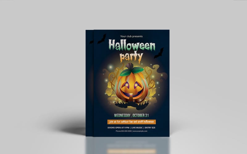 Halloween Party Flyer Invitation, Word & Psd