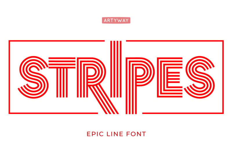 Striped Headline and Logo Letters