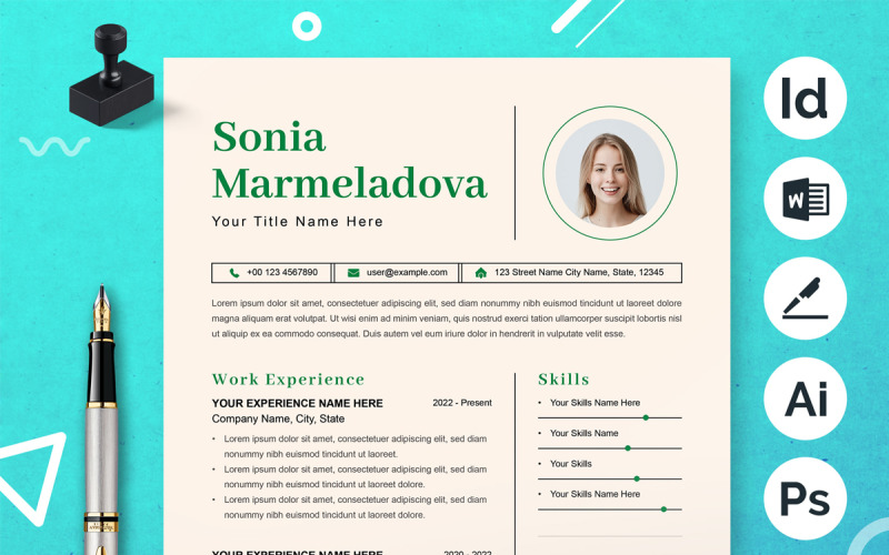 Elegant en eenvoudig CV-sjabloonontwerp