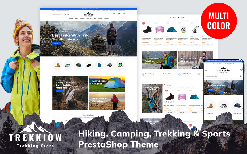 Trekkiow – тема PrestaShop для походів, кемпінгу, трекінгу та спорту