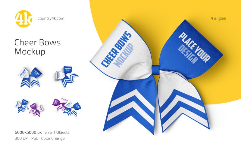 Cheer Bows Mockup PSD шаблон