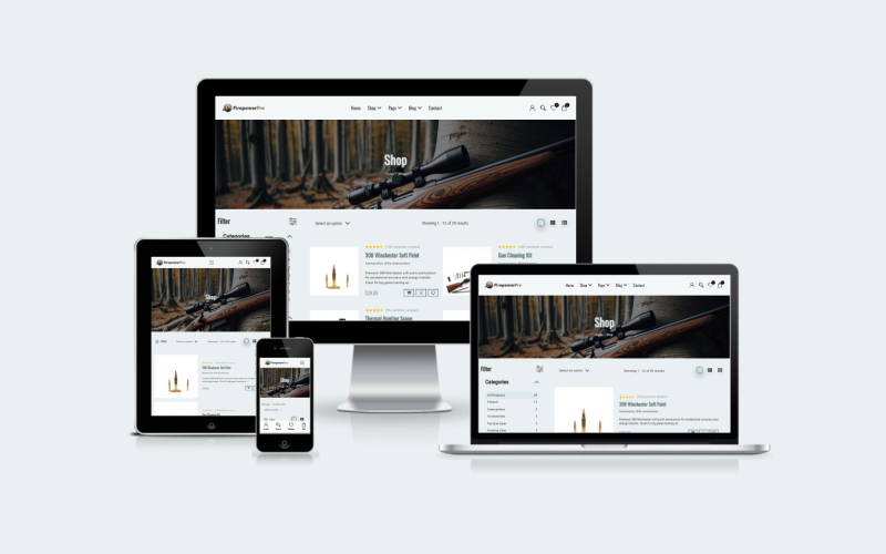 FirePowerPro – Gun Shop eCommerce React Template