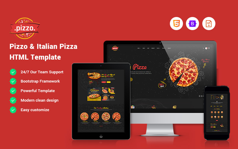 Pizzo - İtalyan Pizza Web Sitesi Şablonu