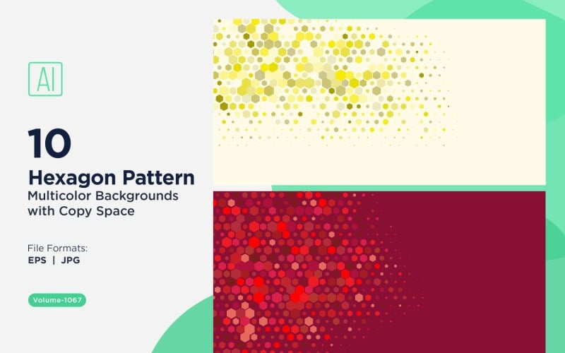 Esagono colorato di varie dimensioni Versatile modello di sfondo 1167