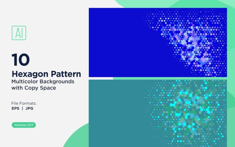 Esagono colorato di varie dimensioni Versatile modello di sfondo 1217