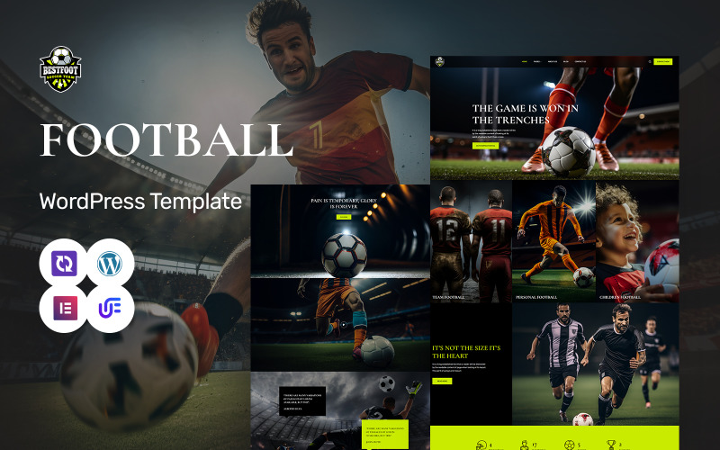 Bestfoot - Tema WordPress Elementor per club di calcio, allenamento e allenamento di calcio