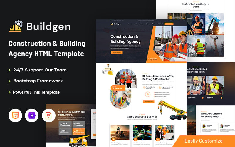 Buildgen - HTML5 шаблон строительного агентства