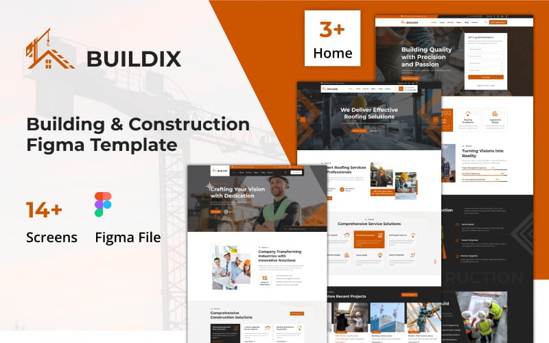 Buildix – Bygg & Byggande Figma-mall