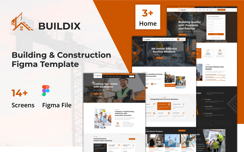 Buildix – İnşaat ve Bina Figma Şablonu